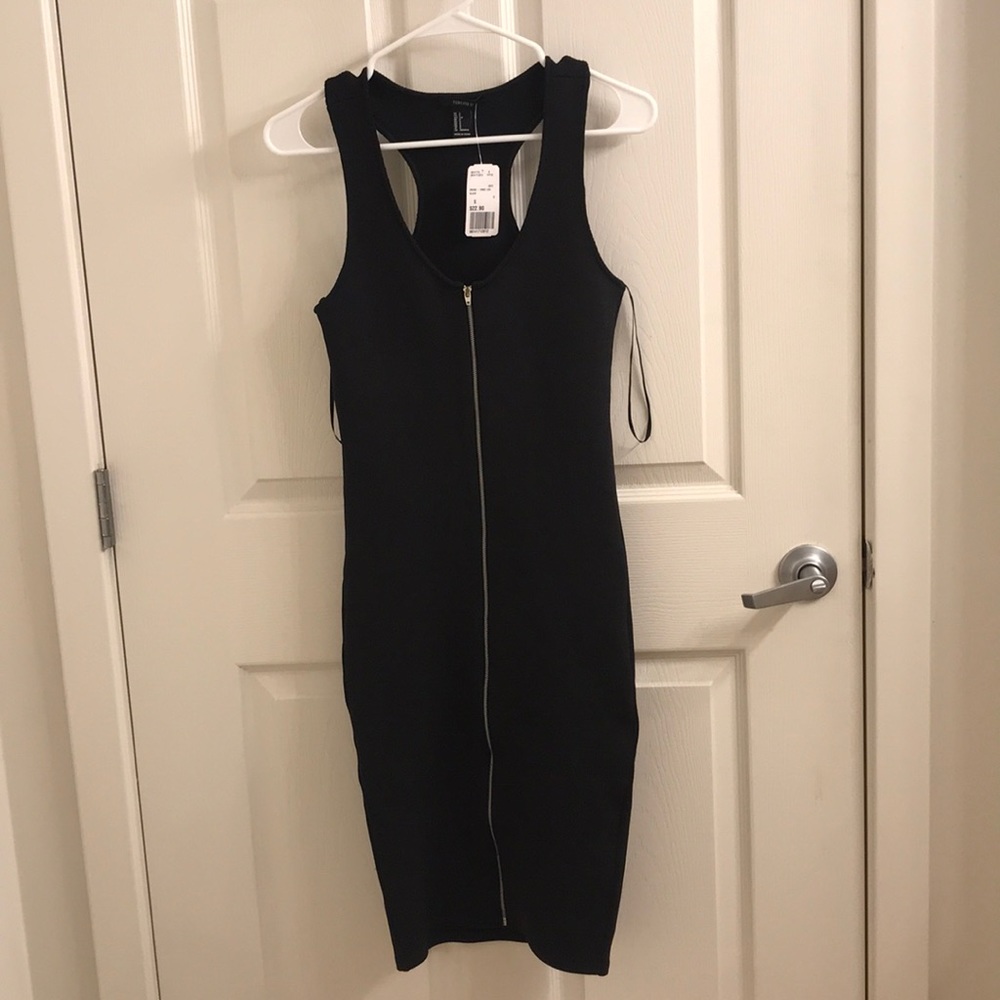 Forever 21 midi black ribbed dress